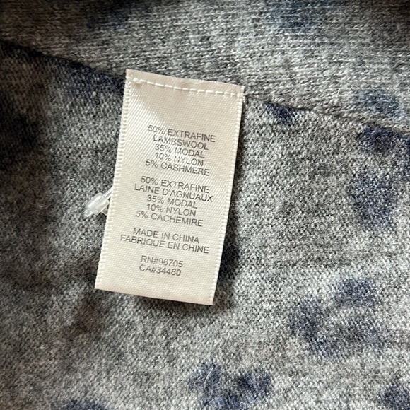 Rebecca Taylor Leopard Print Lambswool Modal Cashmere Blend Tunic Length Sweater - Picture 3 of 4